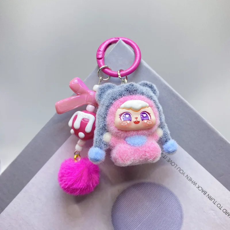 Gatto seduto ragazza giocattolo alla moda simpatico portachiavi con perline per studente zainetto gancio accessorio borsa pendente decorazione piccolo regalo