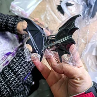 1 Piece Halloween Hair Accessories Metal Bat Hair Clips Black Color Cute Fashion Shark Clip For Women Girl Headwear Gifts 3