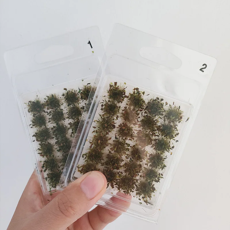 Materiały do DIY krajobrazu Małe liście Kępki trawy Zestawy modelarskie Ręcznie robione Budynki Piaskownica Diorama Akcesoria 1 pudełko