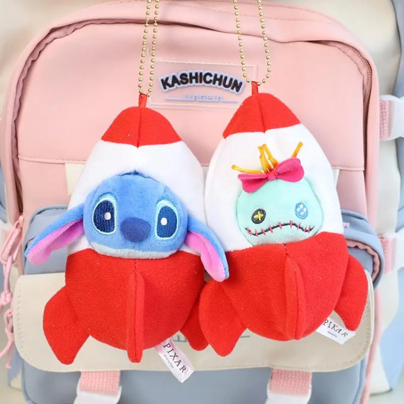 Kawaii Stitch Alien Plush Toy Anime Cartoon Backpack Pendant Doll Keychain Decoration Creative Peripheral Friends Birthday Gifts