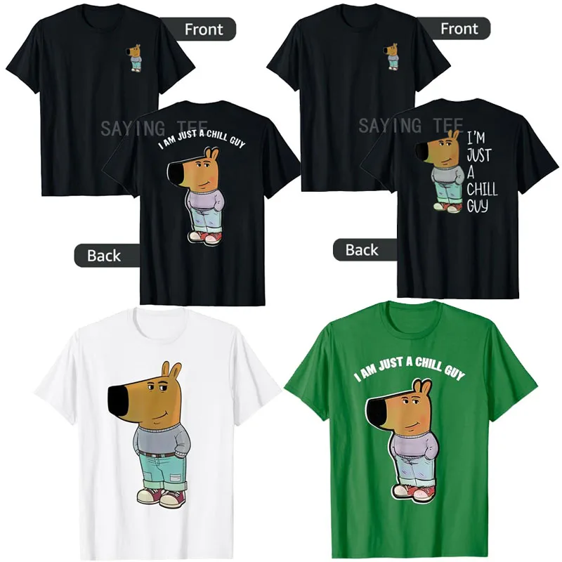 

My New Character Meme Chill Guy T-Shirt Humor Funny I'm Just A Chill Guy Saying Tee Tops Cute Short Sleeve Blouses Novelty Gift