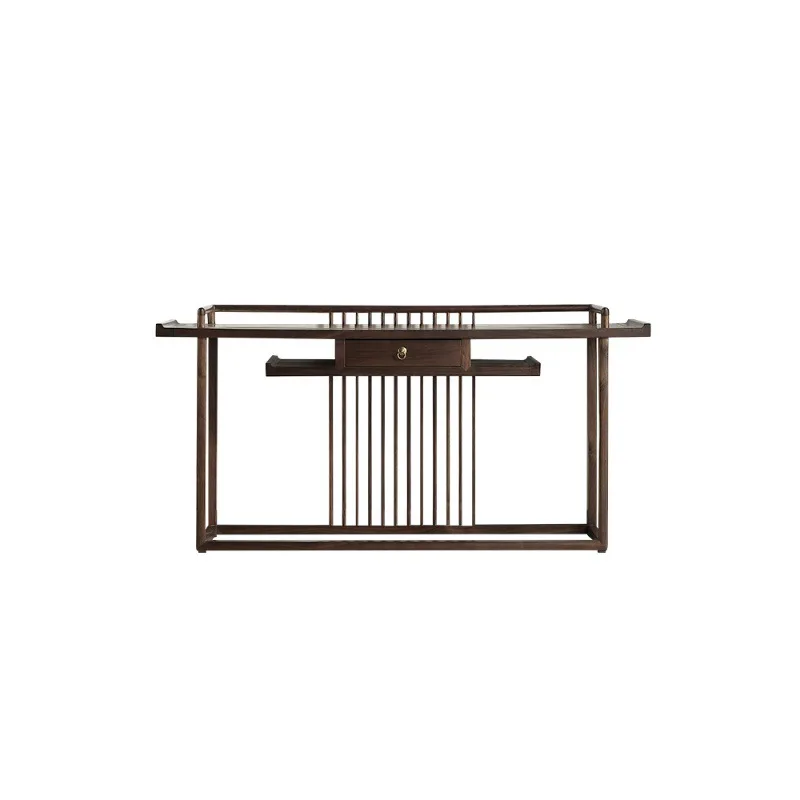 

New Chinese style, North American black walnut, entrance cabinet, Zen style plan, solid wood furniture