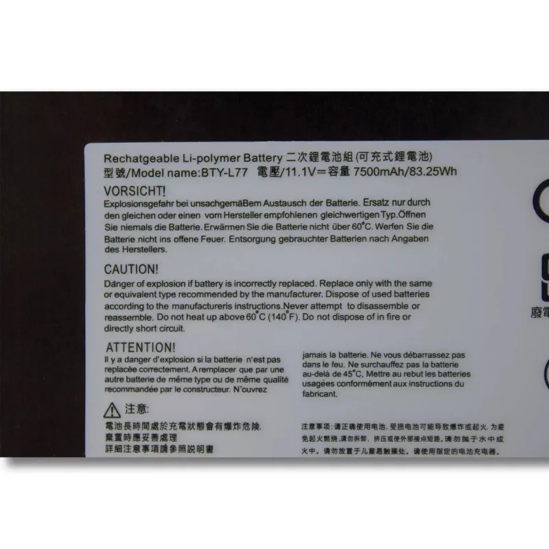 BTY-L77 Laptop Battery For MSI GT72 2QD GT72S 6QF GT72VR WT72 MS-1781 MS-1782 MS-1783 2PE-022CN 2QD-1019XCN 2QD-292XCN