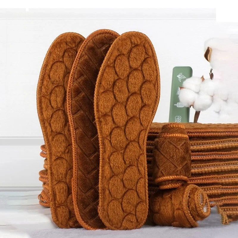 Plantilla de felpa cálida para zapatos, suela gruesa para botas de nieve, plantilla térmica para deportes de invierno, almohadillas térmicas para