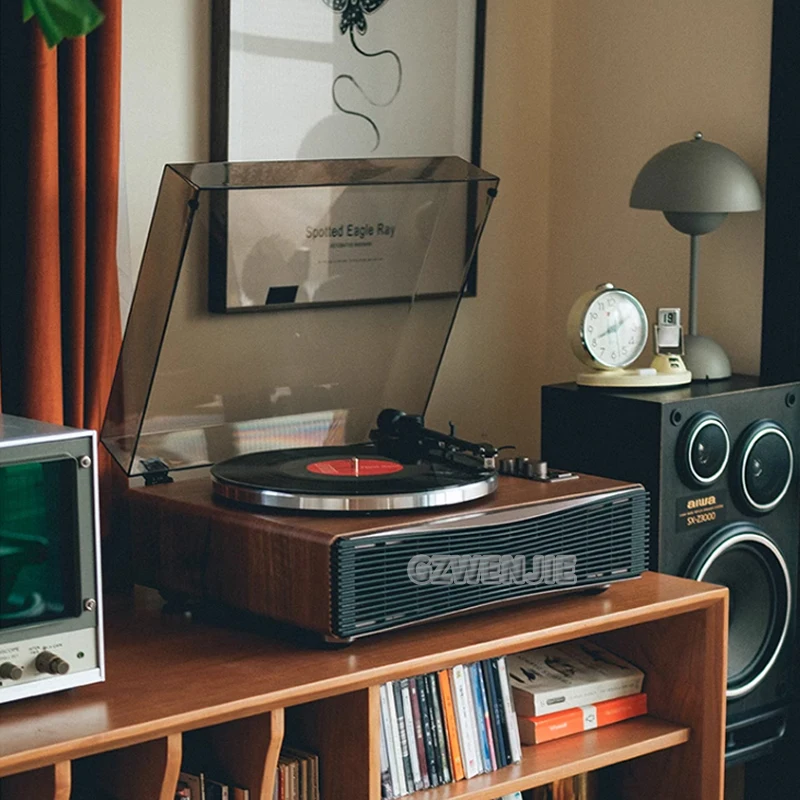 Retro Vinyl Record Player lassic Nostalgic Style Record Player 33/45 RPM urntables Gramophone Phonograph Built In Speakers