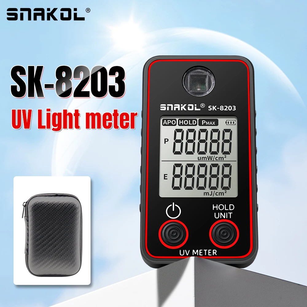 SNAKOL Digital Iluminômetro UV, Profissional Tester UV, Medidor Ultravioleta, Medição Ub, Fotômetro portátil, Detector