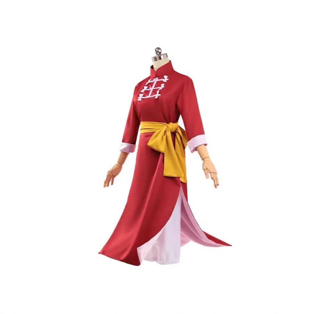 

Kagura Cosplay Costume Anime Gintama Kagura Leader Cos Costume Red Robe Headwear Uniform Full Set Adult Kawaii Christmas Suit