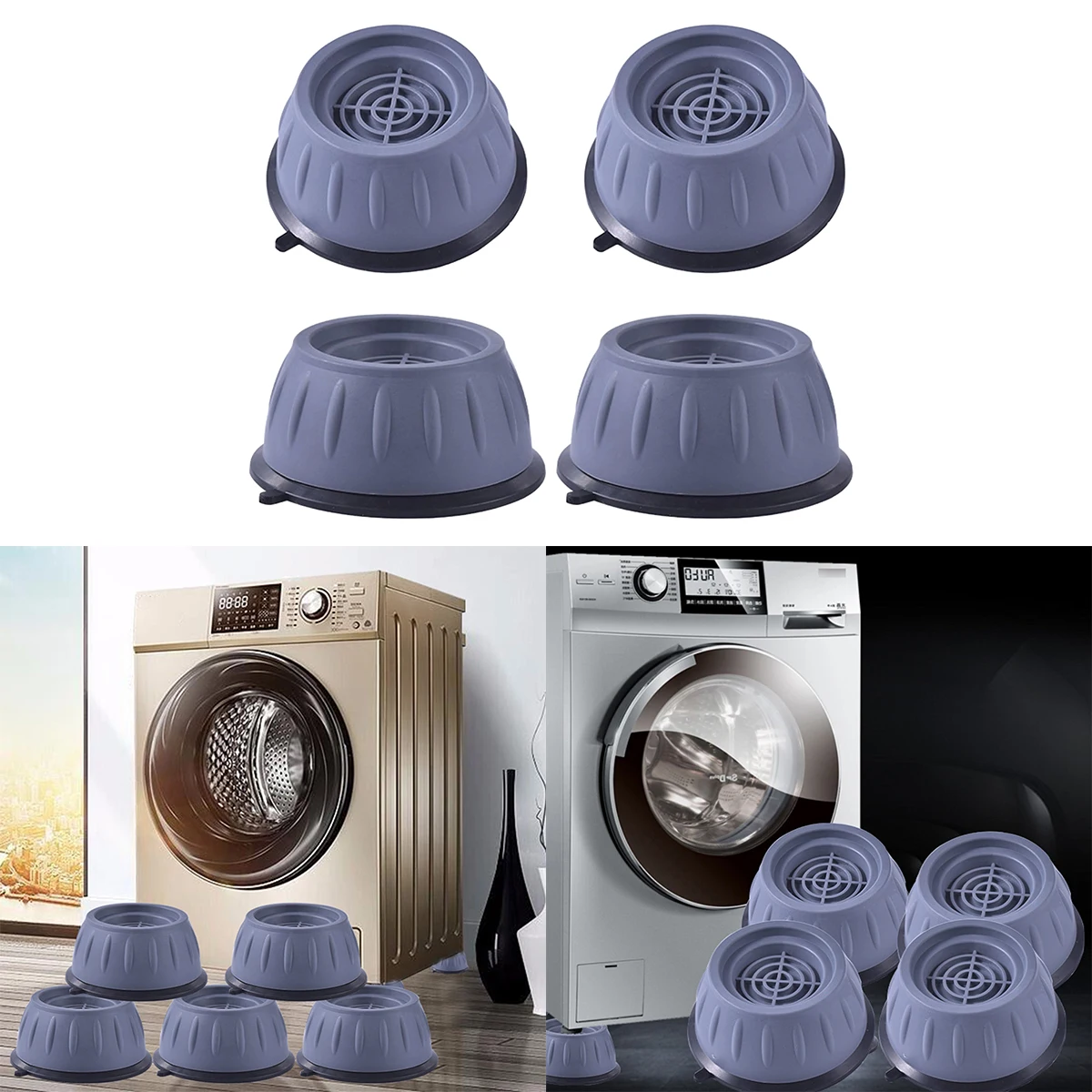 4pcs Shock-absorbing Cushion Non-slip Anti-vibration Cushion Cushion Heightening Moisture-proof Refrigerator Bobber Roller Base