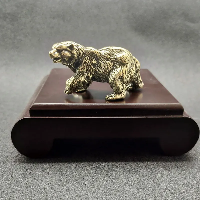 1/2Pcs for brass retro polar bear creative animal ornaments antique stall copper ware