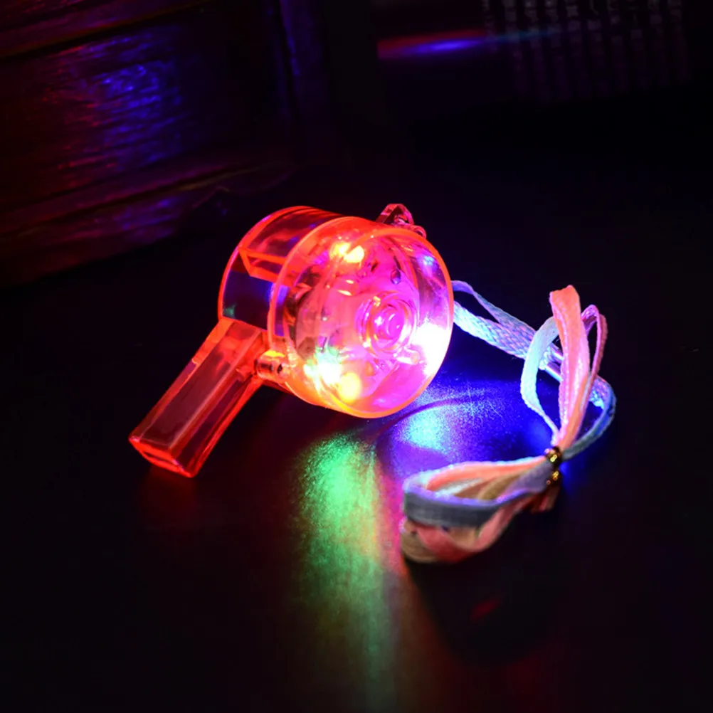 

5Pcs Glow in The Dark Flashing Whistle Bright Light Up Party Favor for Kids Adults Christmas Concert Nightclub Rave Cheerleading