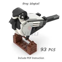 Grey Wagtail Model Building Blocks MOC Bird Creative Idea Animal Assemble Bricks Children's Toy Birthday Gift Christmas Present