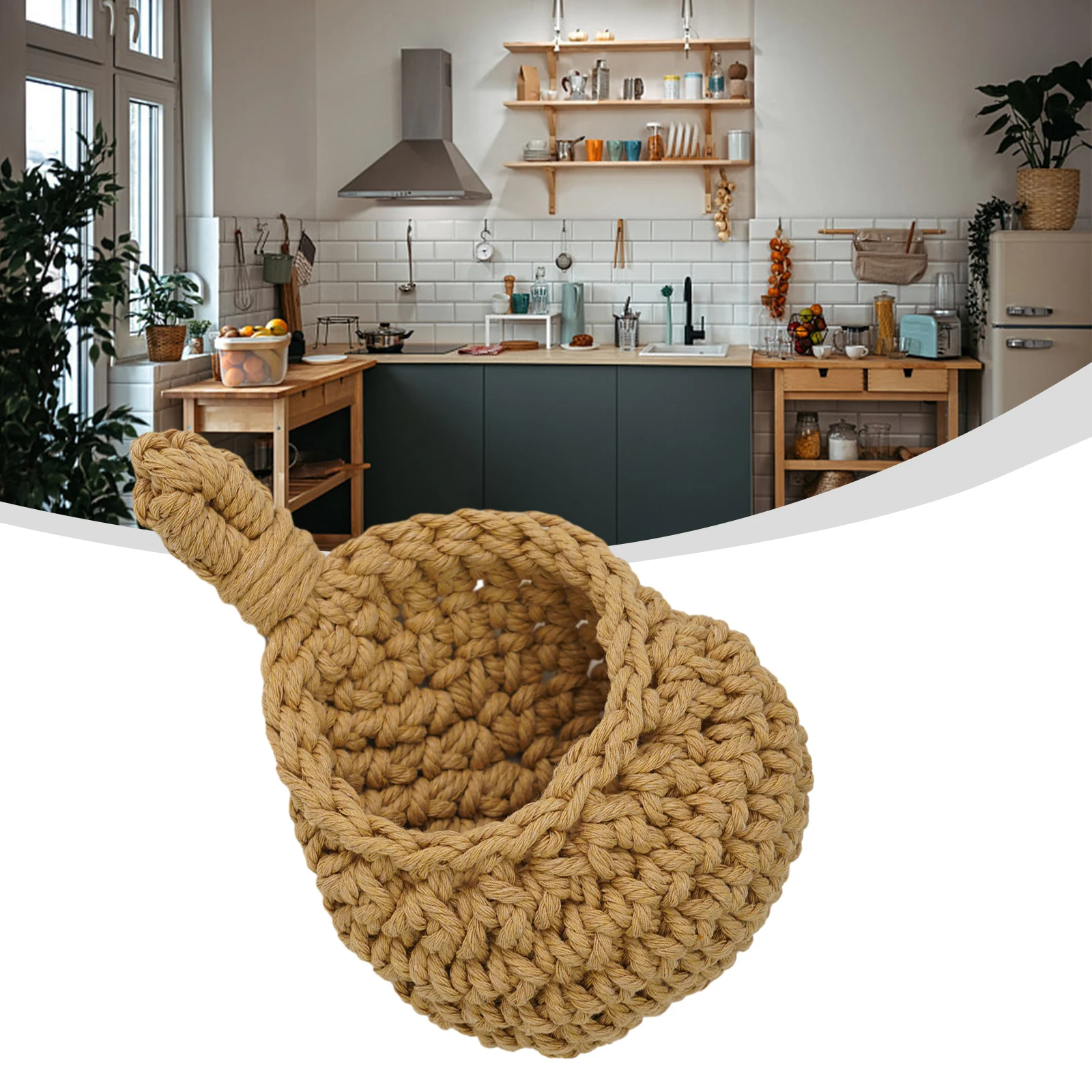 

Vegetable Fruit Baskets Natural Jute Woven Hanging Baskets Fruit Baskets For Kitchen Table Wall Hanging Storage Basket Wholesale