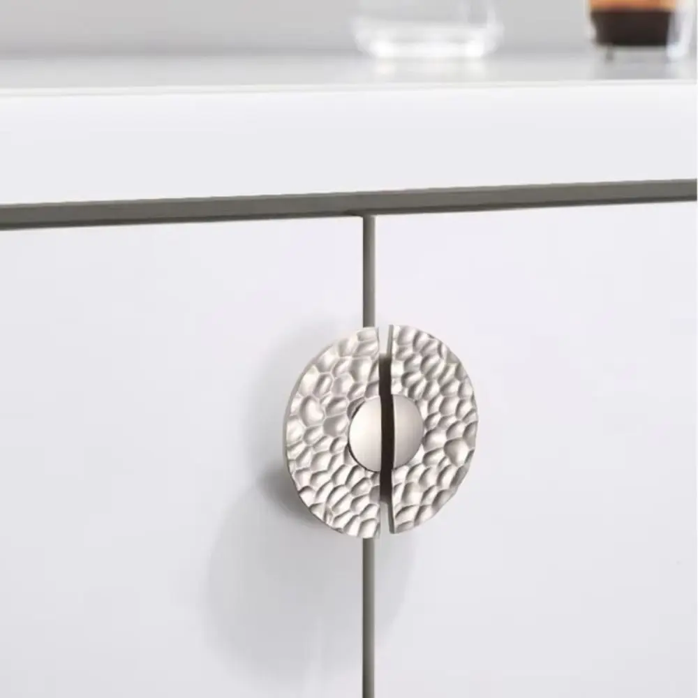 Retro Push-pull Door Handle Golden Hammer Pattern Unique Line Design Zinc Alloy Furniture Door Knob Comfortable Grip