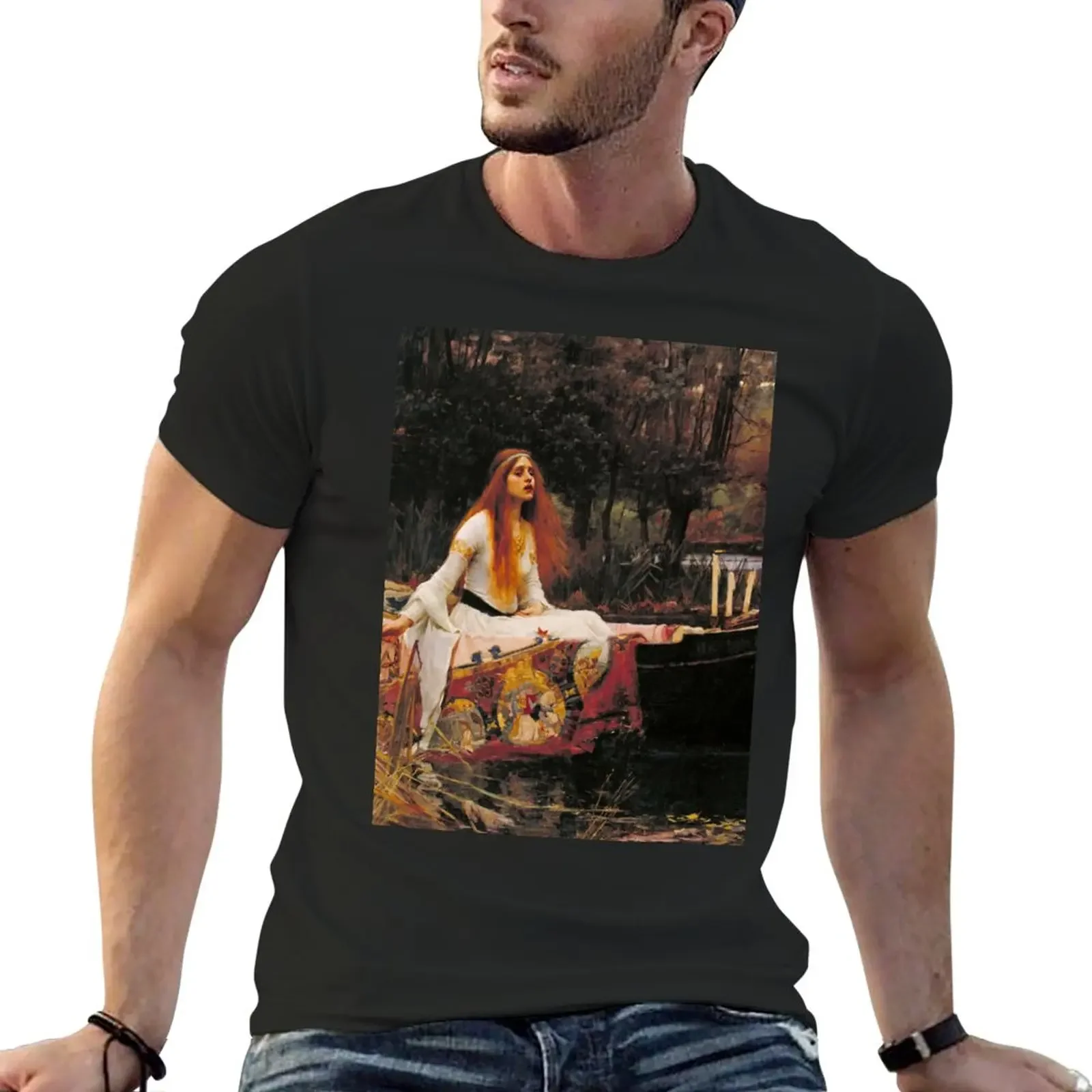 New The Lady of Shallot - John william Waterhouse T-Shirt plain t-shirt boys t shirts Short sleeve men clothing