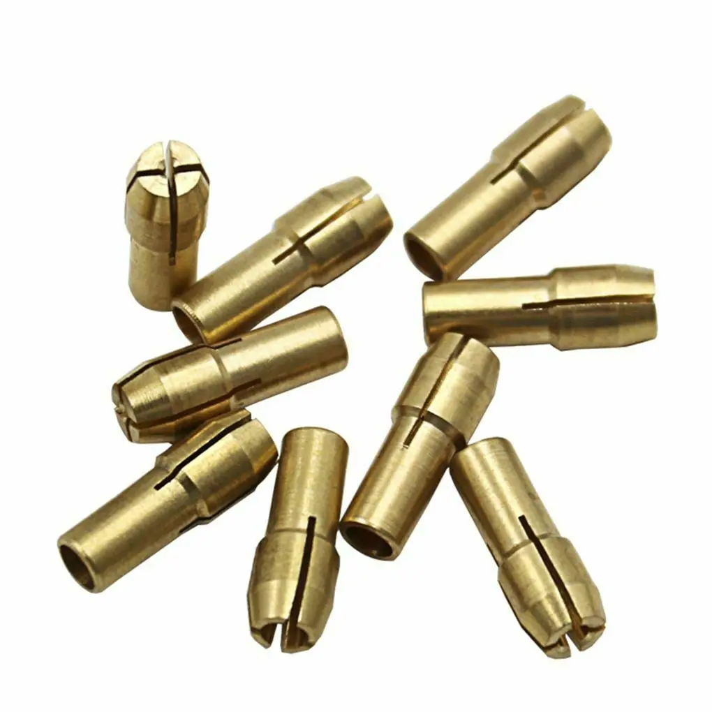 11pcs 0.5-3.2MM Copper Sandwich Chuck Mini Drill Power Tool Brass Collet Silver Nut Бензопила Electric Drill Tool Parts