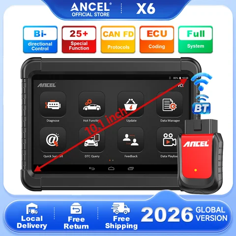 ANCEL X6 Bluetooth OBD2 Car Scanner All System Diagnostic IMMO ABS SRS Oil EPB BMS SAS TPMS DPF. Reset OBD 2 Car Repair Tools