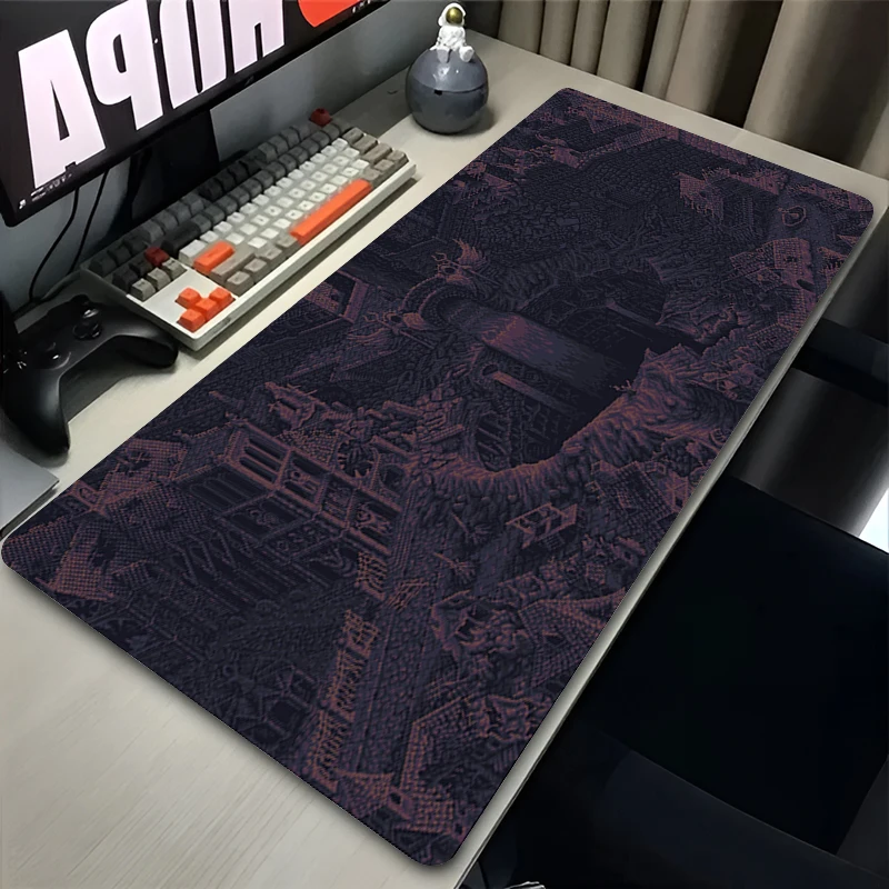 Alfombrilla de ratón Dark Castle XXL para PC, accesorios para juegos, alfombrilla para ordenador portátil, Anime, teclado, alfombra, Luna, nubes, paisaje, alfombrilla de escritorio