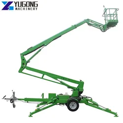 YG 16M Diesel Petrol Power Telescopic Lifting Table Cherry Picker Aerial Work Lift Platform Towable Boom Lift For Trimming Trees