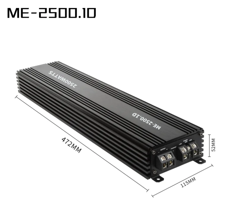 Class D Car Audio Power Amplifier RMS 2500Wrms 1 Ohm Impedance Spl Mono Power Amplifier with Crossovers