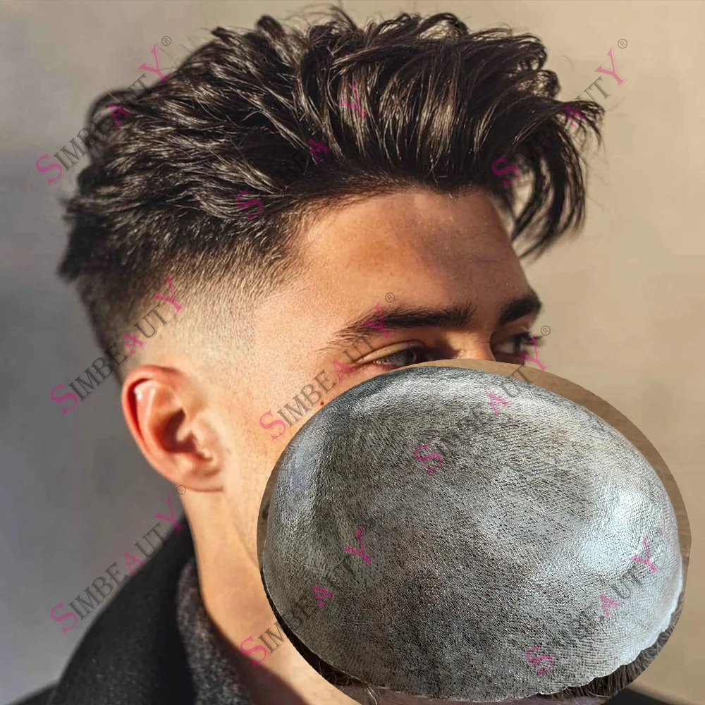 

Мужская система замещения волос Strong Skin Base Toupee: натуральный парик из человеческих волос для решения проблемы облысения, с естественной линией роста волос, черный, коричневый, серый 1B80