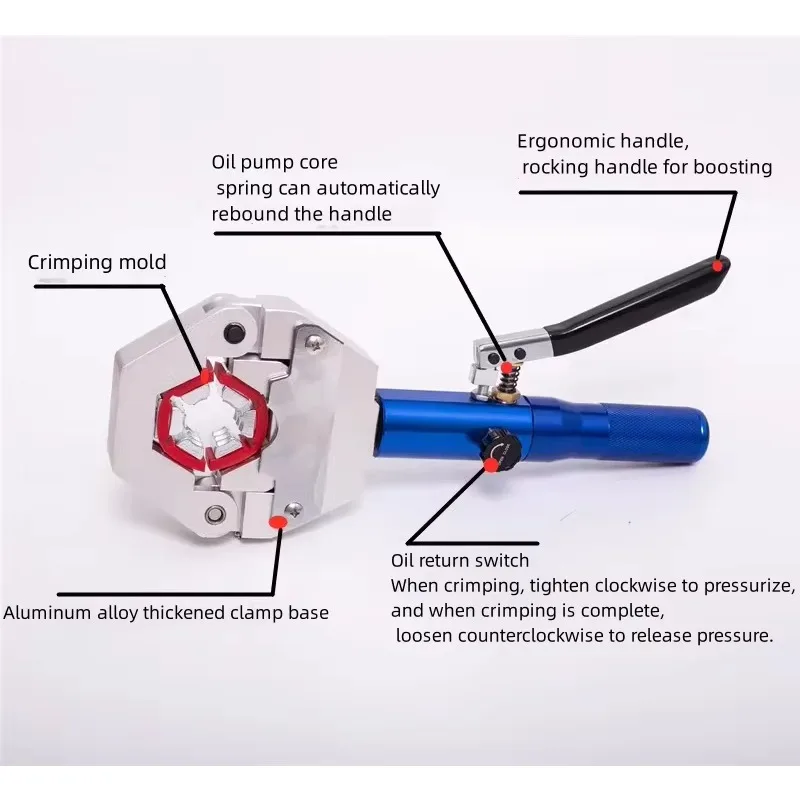 ماكينة تجعيد الأنابيب اليدوية الجديدة ماكينة تجعيد أنابيب تكييف الهواء للسيارة مكبس هيدروليكي يدوي محمول #4