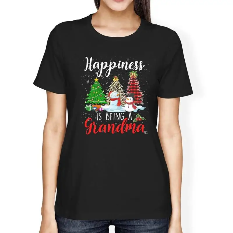 

1T T Shirt Womens Loose Fit Happiness Is Being A Grandma Christmas Scenery