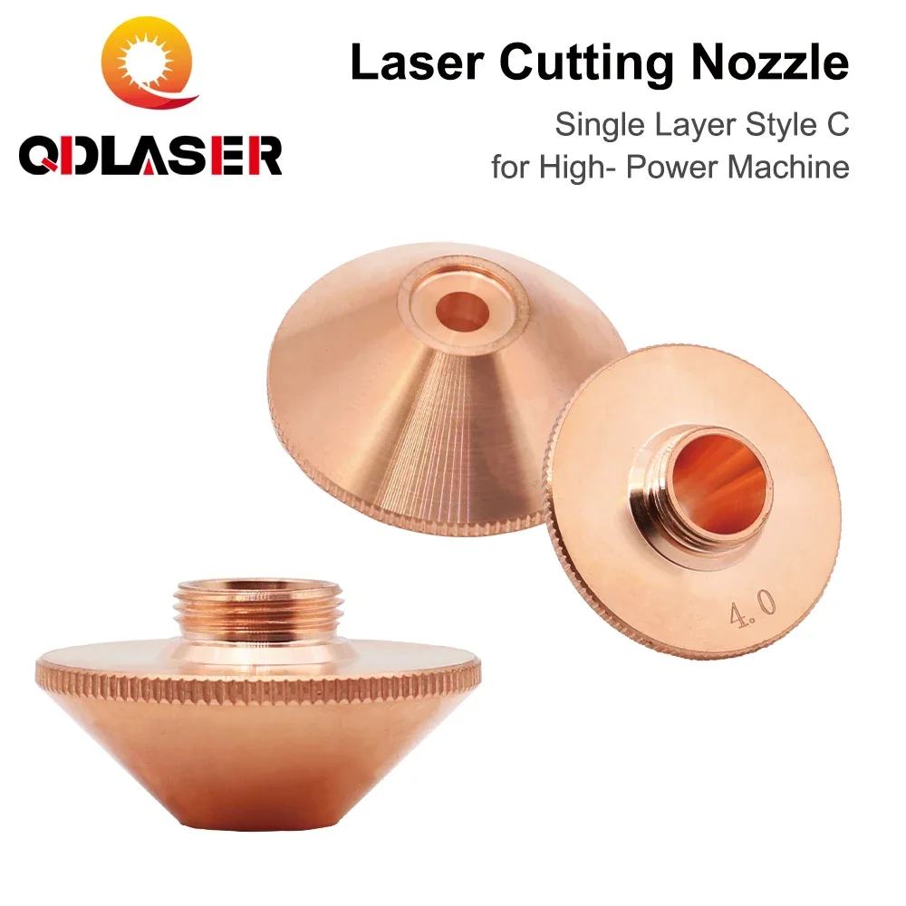 QDLASER Penta C Style Laser Cutting Nozzles Single Layer for High-Power Machine D28 M11 H15mm Caliber 3.5-6.0mm for Fiber Laser