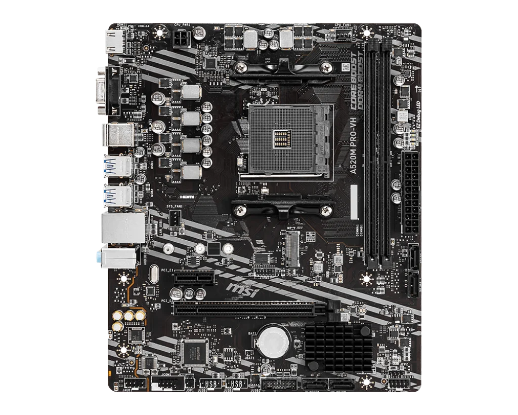 Imagem -02 - Soquete de Placa Mãe Am4 Msi A520m Pro-vh Pro para Amd Ryzen 5600 5700x Cpu Ddr4 64gb Micro Atx Amd-a520