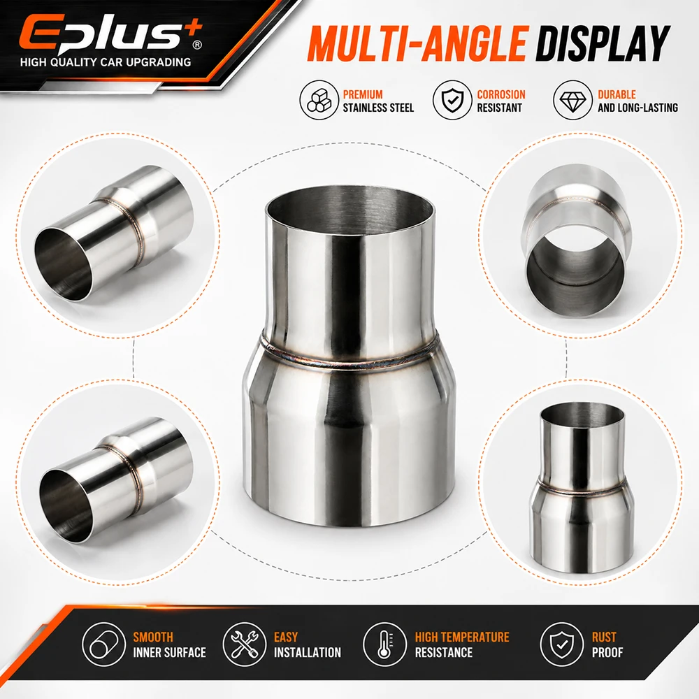 OD-Abmessung 32-76mm Edelstahl Auspuff Gerader Reduzieradapter Universeller Schweißanschluss für Auto und Motorrad – Detail 5
