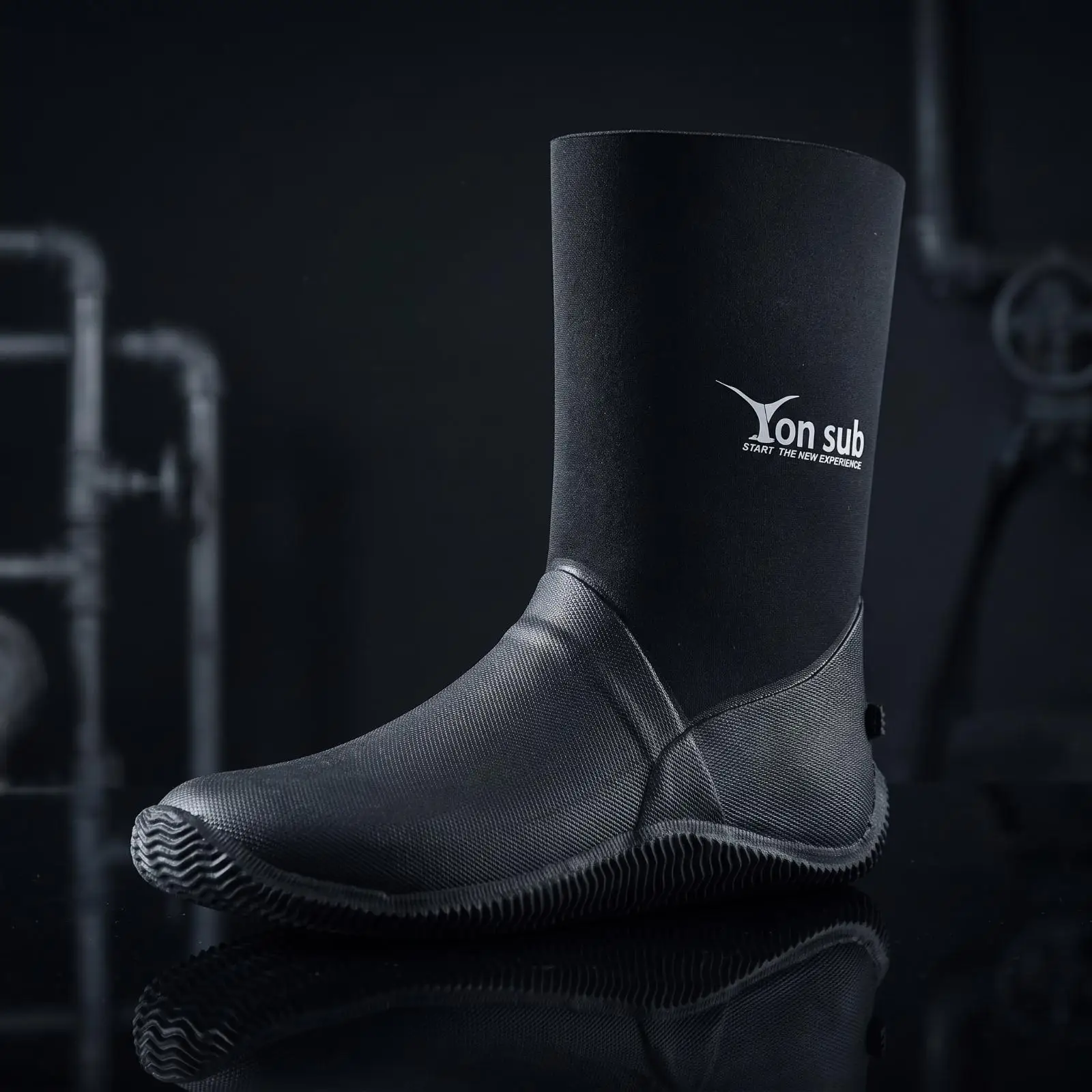 anti-skid-diving-boots-for-dry-suit-waterproof-neoprene-scuba-shoes-with-rubber-sole-tall-shaft-diving-gear