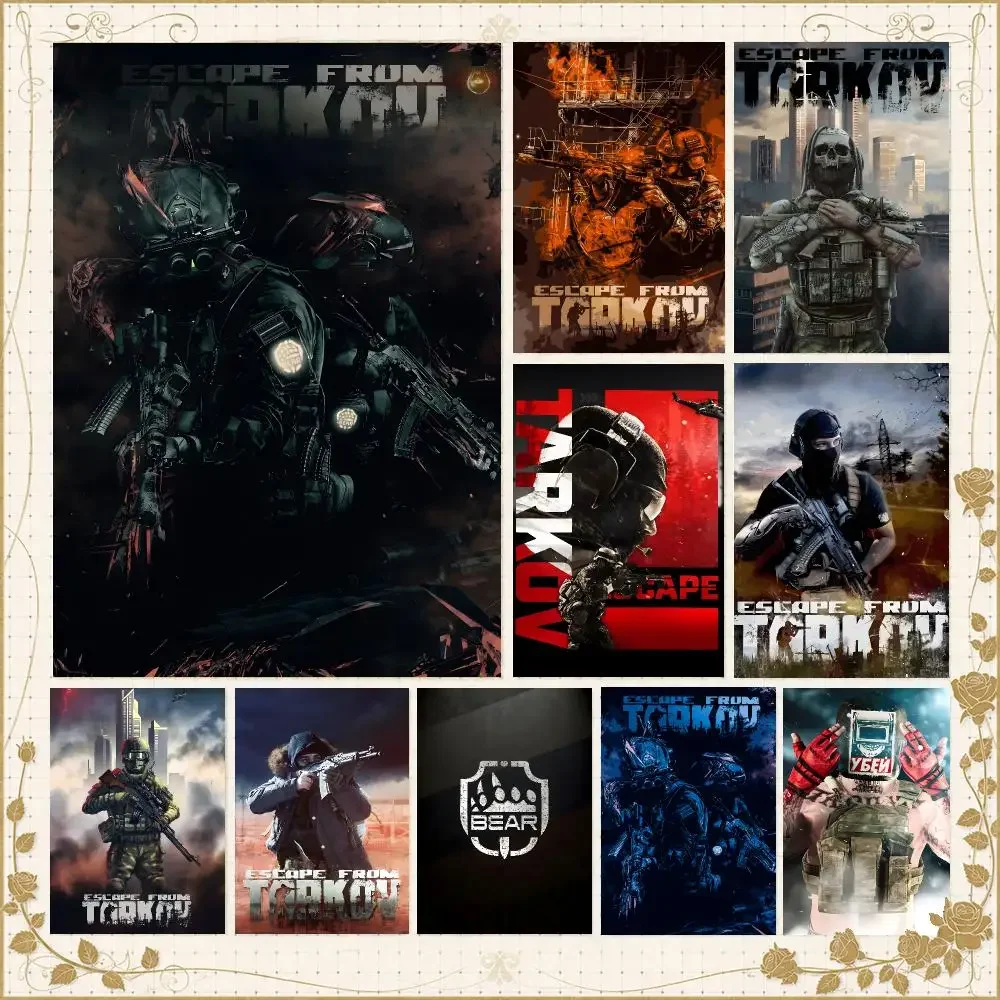Game E-Escape from Tarkov Tactical FPS Poster Wall Art Bedroom Living Room Dorm Bar Cafe Gym Studio Home Decor Gifts