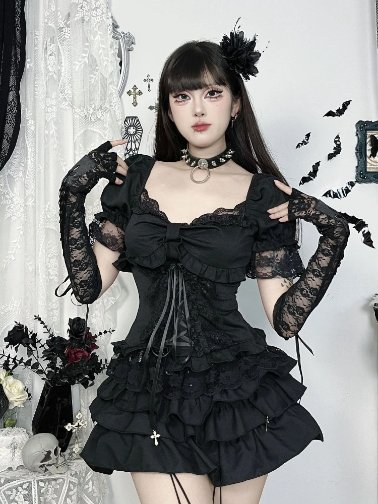 AltGoth Kawaii Dark Gothic T-shirt Women Vintage Aesthetic