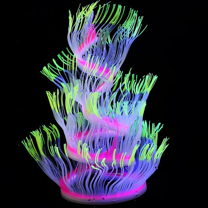 

Dark Fake Fish Home Aquarium Fish Tank Luminous Sea Anemone Silicone Simulation Coral Variety Glow Landscape Decor Aquarium