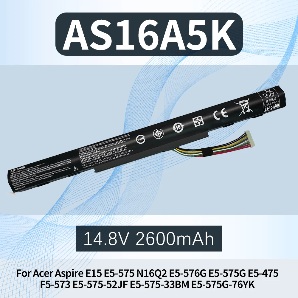 AS16A8K AS16A5K AS16A7K Battery for Acer Aspire E15 E5-475 E5-475G E5-523 E5-553 E5-575 E5-576 E5-774 F5-573 F5-771 4ICR19/66