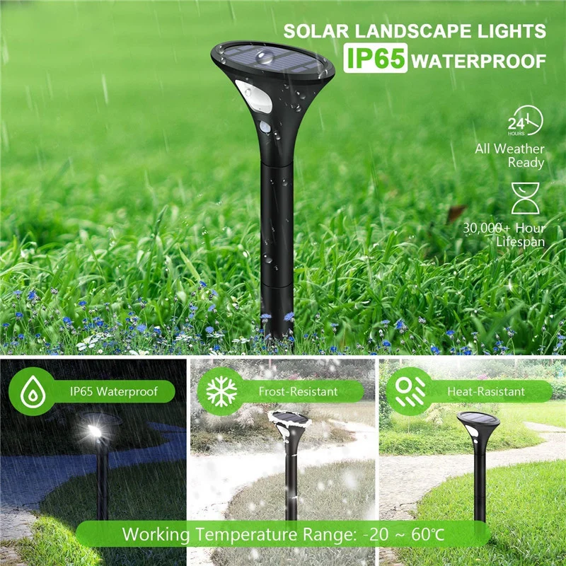Solar Garden Landscape Light Aisle Light Solar Intelligent Light Control Human Body Infrared Sensor Light Plug-in Lawn Light