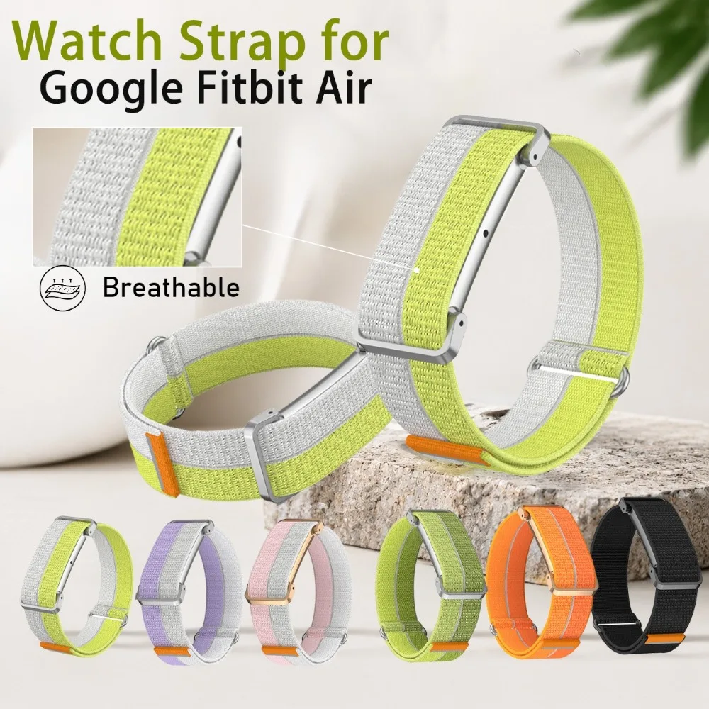 Nylon-Metall-Kombinations-Uhrenarmband für Google Fitbit Air. Soft-Touch, verschleißfestes Ersatz-Uhrenarmband für Google Fitbit Air