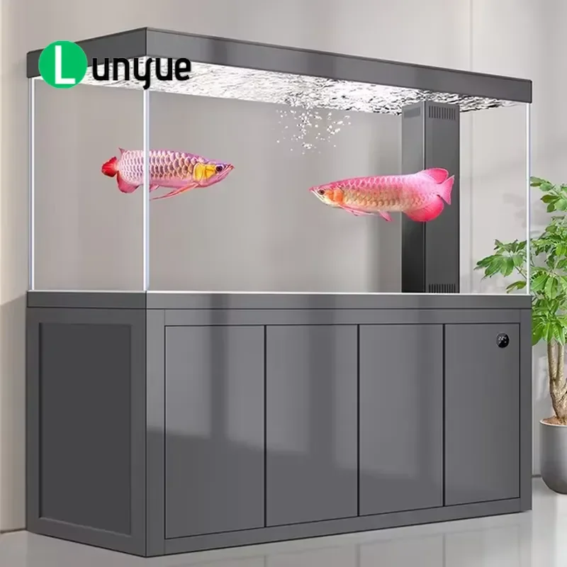 Modern Simple Rectangular Glass Aquarium Fish Tank Cabinet 500L Energy Saving Environmental Protection Intelligent Control