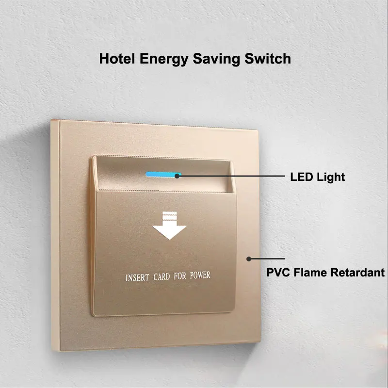 Hotel Insert Card Switch, Qualquer Poder, 15S Time Delay, Tensão Larga, 110V, 127V, 220V, 40A, 5 Cores, Opiton, 10Pcs