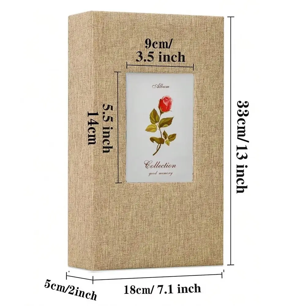 1Pcs 300 Pockets Linen Photo Album Slip-in Interleaf Type 6 inch Photo Storage Book Picture Albums