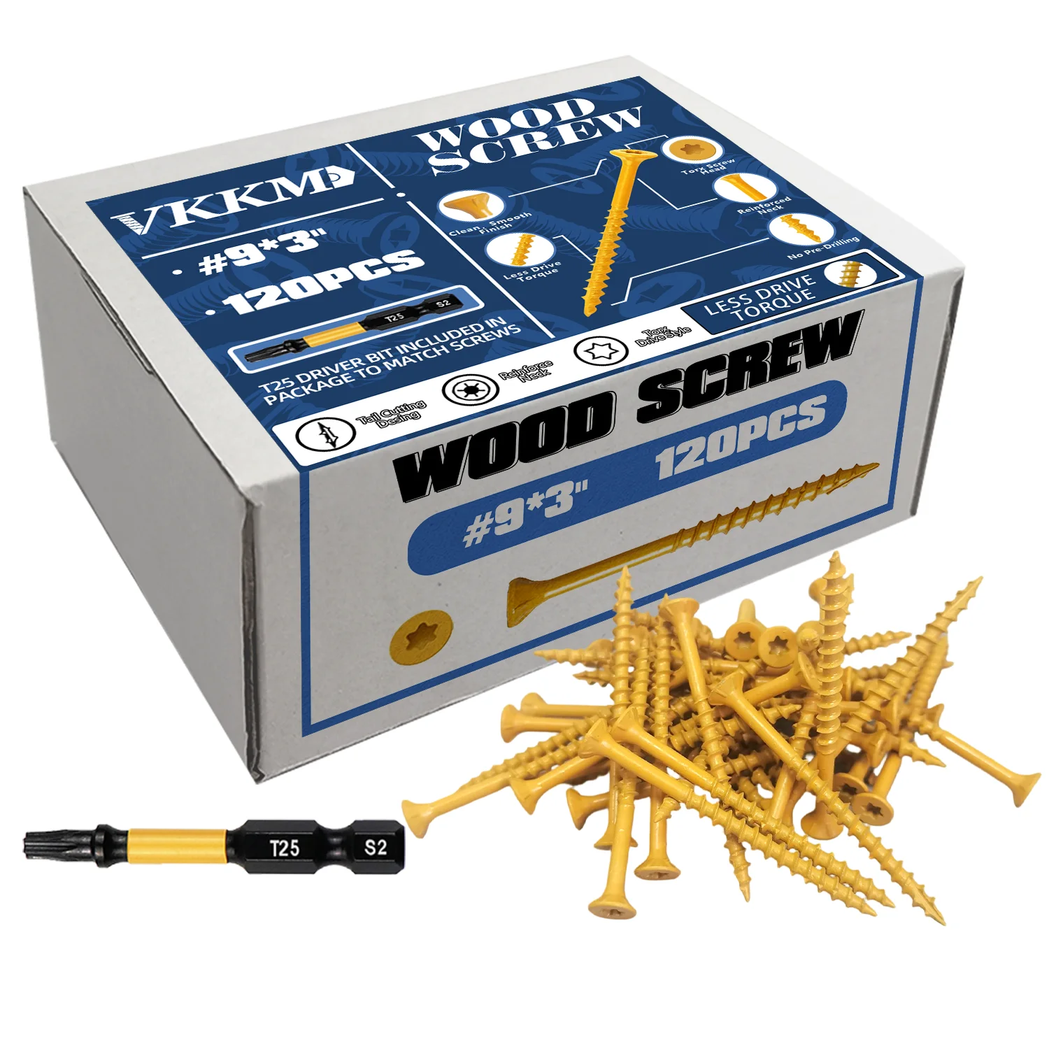 Vkkm 120Pcs #9×3" Y…