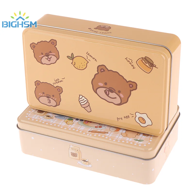 Caja rectangular de hojalata navideña, cajas de almacenamiento de regalo, caja vacía para galletas y dulces, regalo de fiesta de Navidad, estuche organizador de artículos diversos, 1 ud.