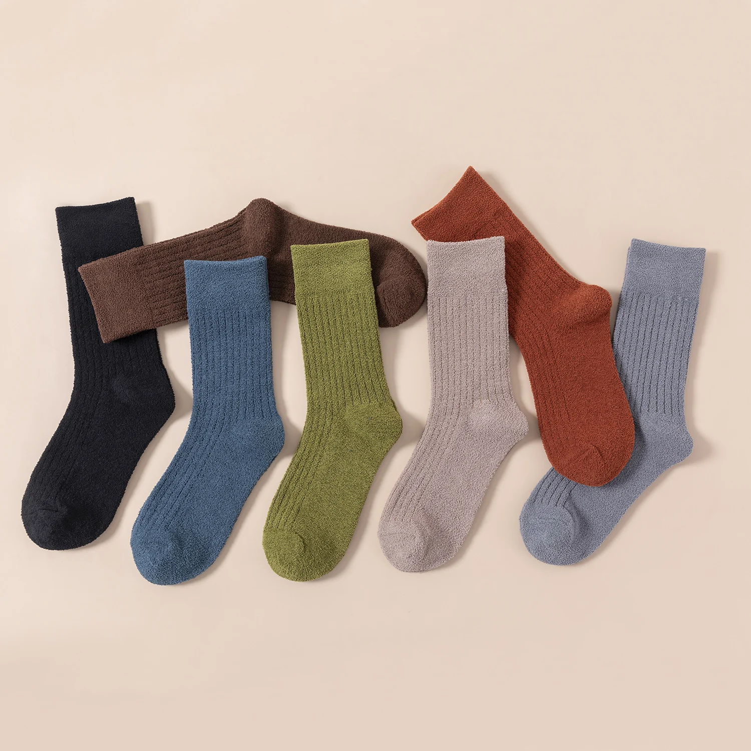 New Thick Warm Winter Women Socks Couples Men Socks Coral Velvet Soft Comfortable 7 Colors Free Size 37-43 1 Pair