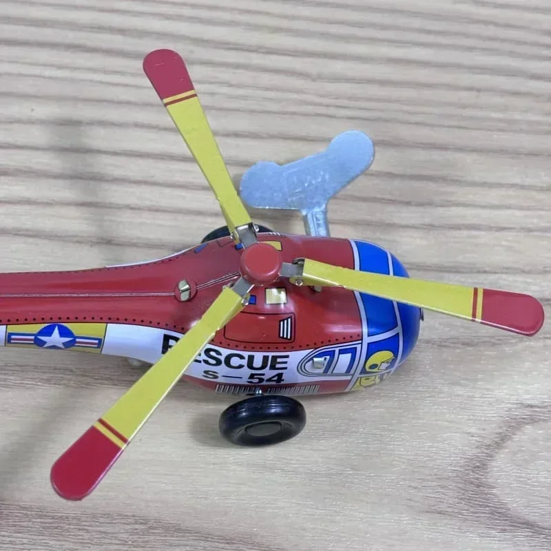 [Divertente] Collezione per adulti Giocattolo retrò a carica Barattolo di metallo L'aereo dell'elica Giocattolo meccanico Figure giocattolo a orologeria modello regalo per bambini