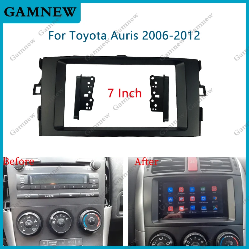 7 Inch 2 Din Radio Fascia Fit for TOYOTA Auris 2006-2012 DVD Android Installation Frame Stereo Refitting Panel Audio Bezel Cover