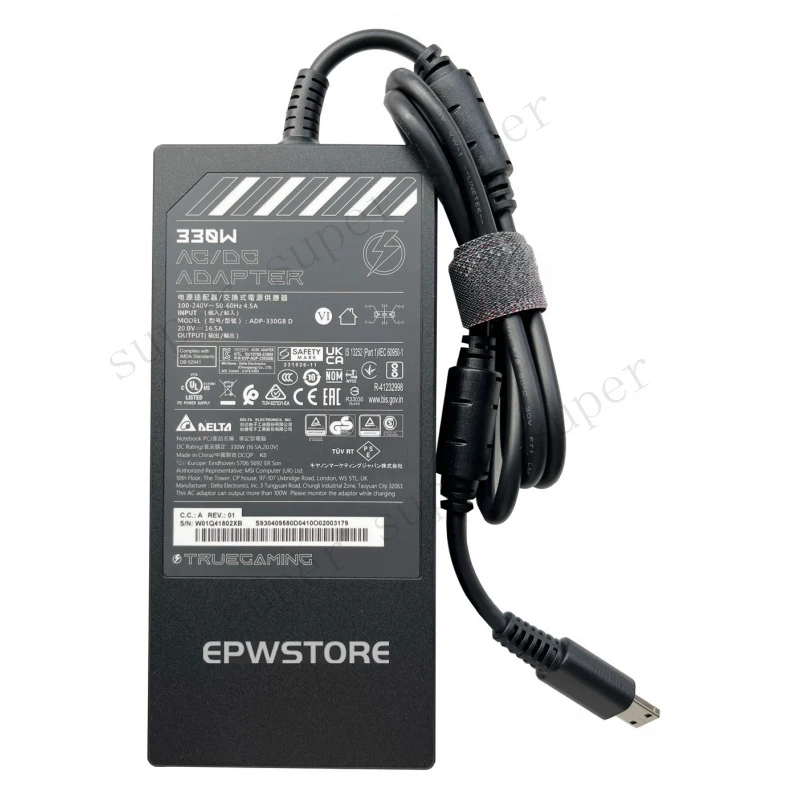 

S+ Original MSI 16.5A 330W AC Adapter Charger For MSI Vector 17 HX AI A2XW A2XWHG