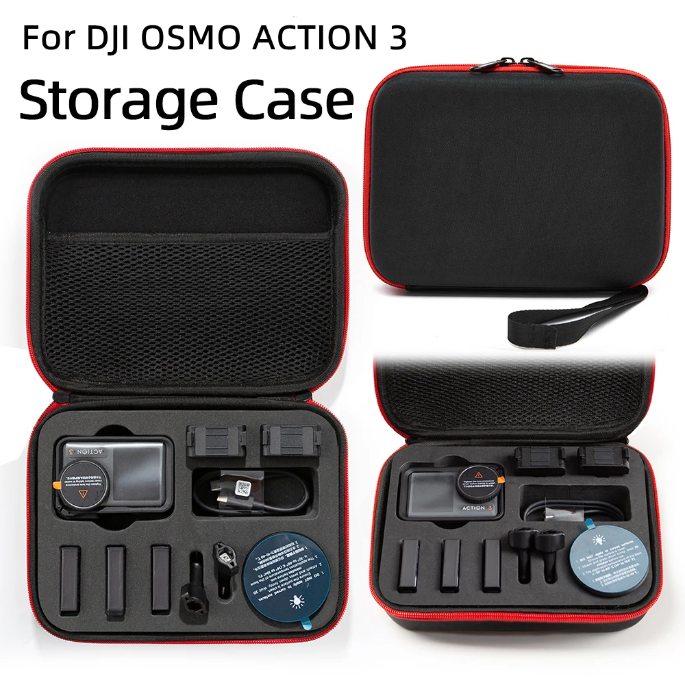 

For DJI Action 3 Storage Bag Portable Wear-Resistant Black Action Camera Accessories