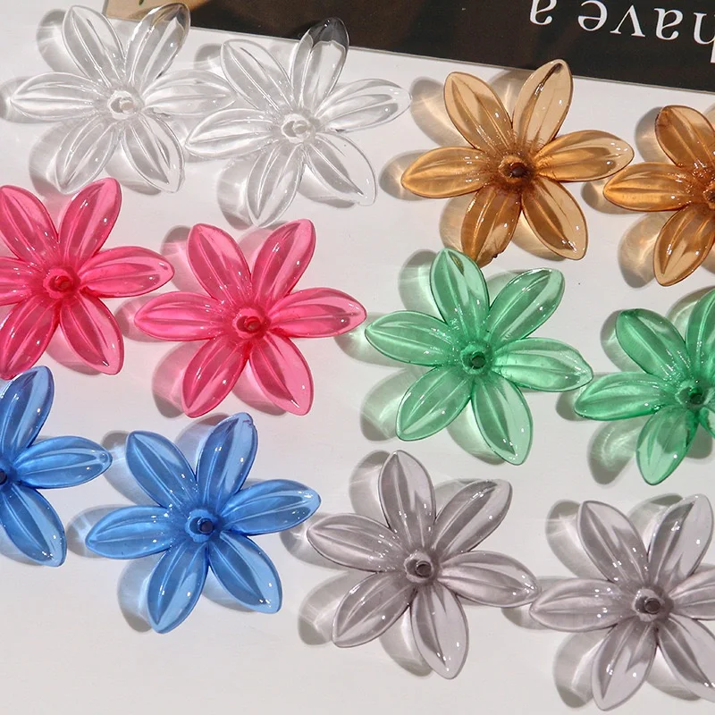 نمط جديد 50 قطعة/الوحدة 30 مللي متر لون طباعة الكرتون الزهور شكل الاكريليك الخرز لتقوم بها بنفسك مجوهرات الملابس الشعر التبعي #5