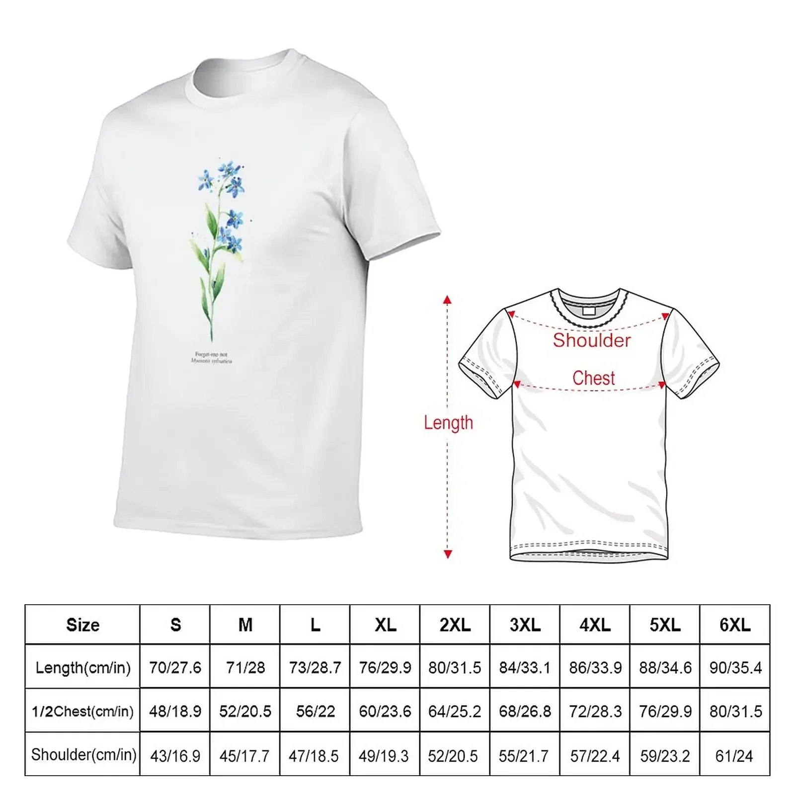 Forget-Me-Not - Myosotis Sylvatica T-Shirt graphics sports fans sweat heavyweight t shirts for men