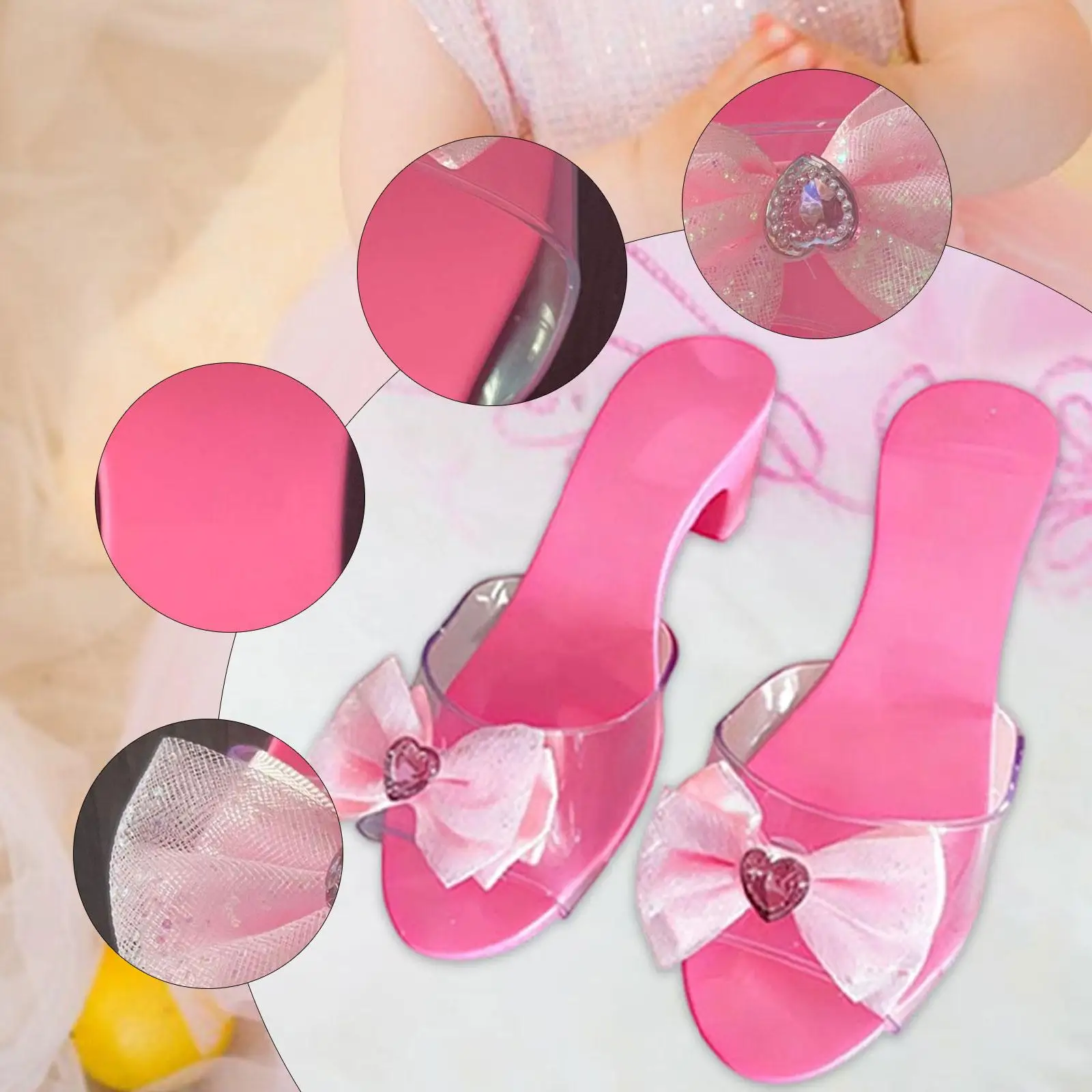 Jelly Sandalen Kids Hakken Cosplay Collector, Doe alsof Spelen, Mode, Verkleed Prinses Schoen Slip op Schoen voor Verjaardagsfeestje Gunsten