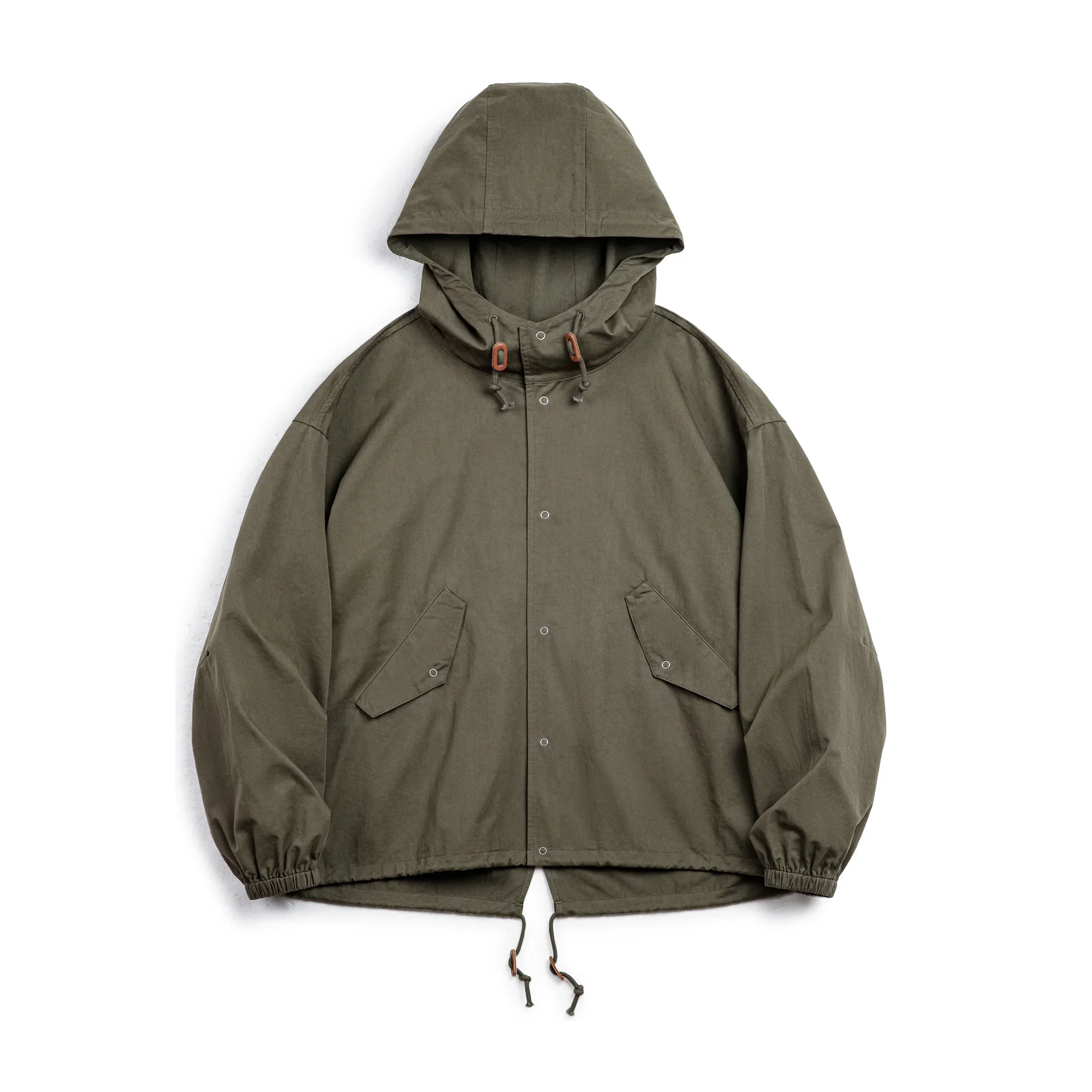New Arrival American Retro Hooded Jacket Loose Cotton Fish Tail Short Coat for Men in Spring
